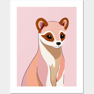 Curious Ferret Pastel Colors Posters and Art